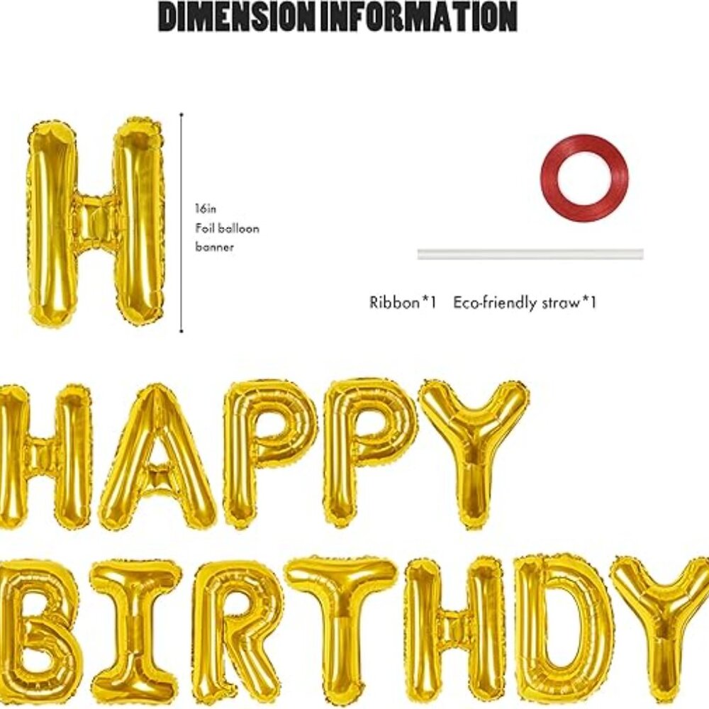 " Happy Birthday" Gold Balloons / 13 pc / 16 in / NEW - Picture 4 of 4